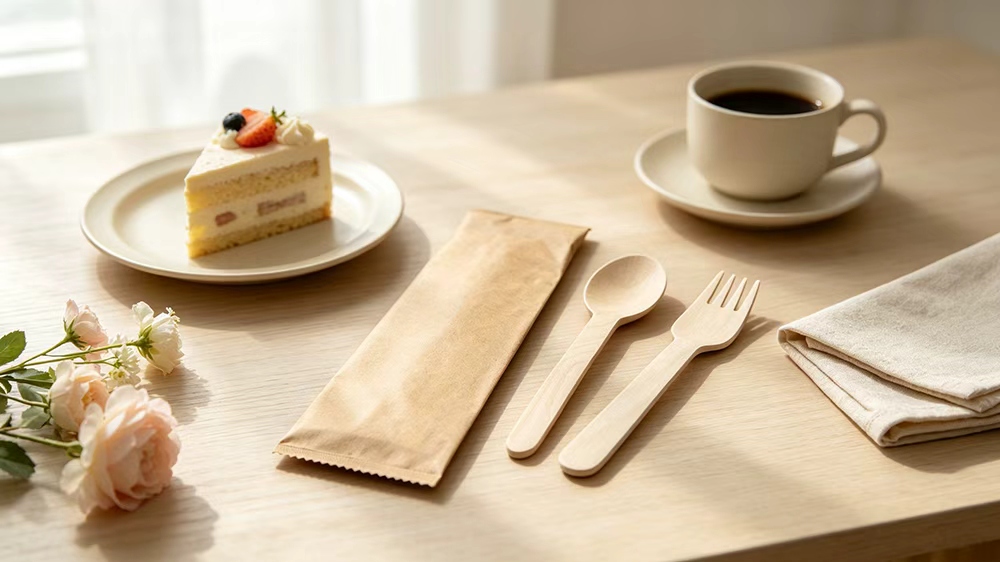 Wooden spoon and fork set